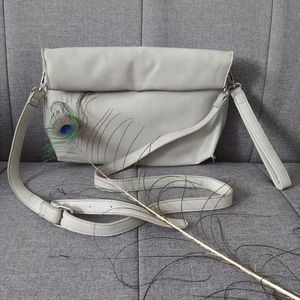 Light grey vegan leather purse